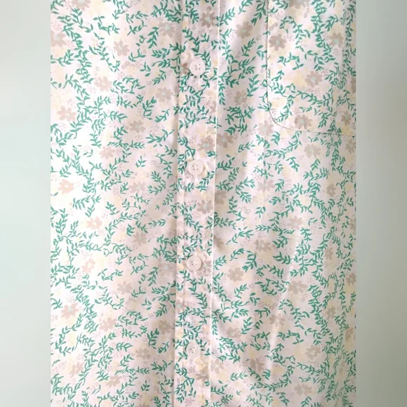 FLAW Thin Vintage Fabric Cute Floral Camp Shirt Basic Editions Plus Size 18W - Picture 2 of 6